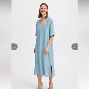 b. young‎ Lana V Neck Oversized Midi Dress Size 10/40 Loose Shift Summer Travel